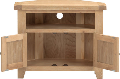 Windsor Corner Tv Unit - Natural Oak
