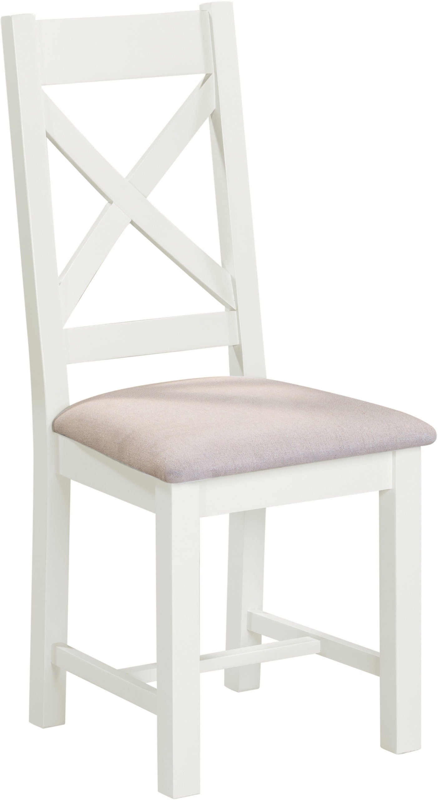 Windsor Cross Back Dining Chair (X2 Per Box) - Ivory/Oat Fabric