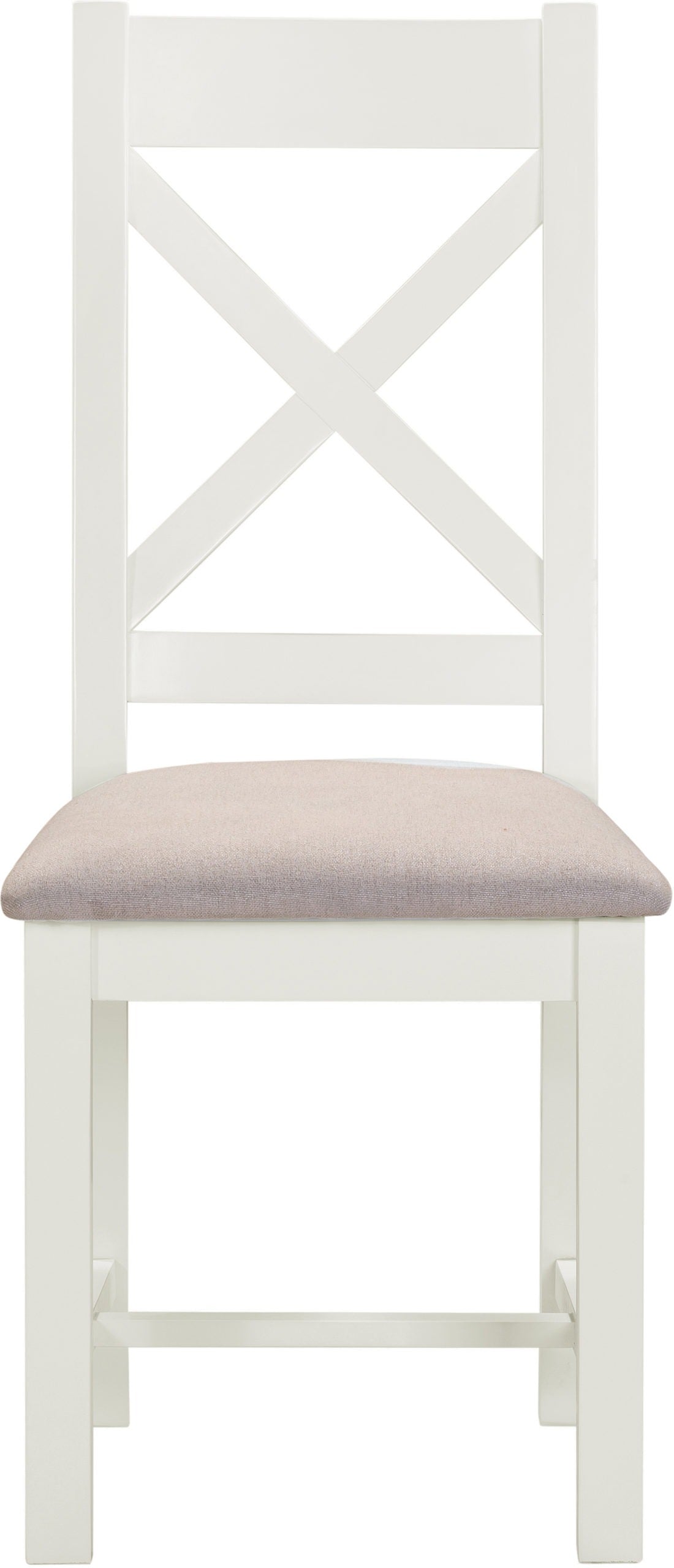 Windsor Cross Back Dining Chair (X2 Per Box) - Ivory/Oat Fabric