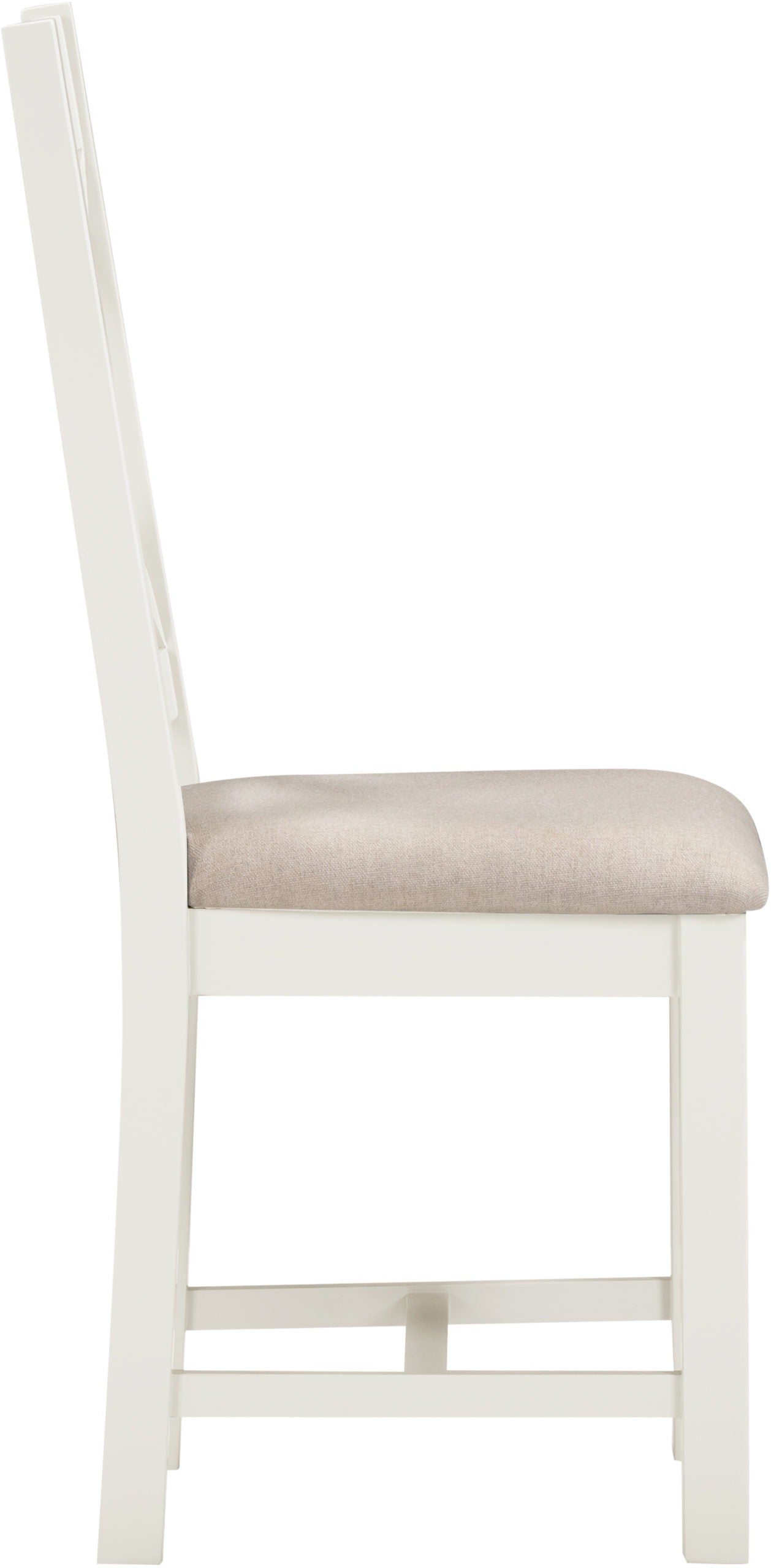 Windsor Cross Back Dining Chair (X2 Per Box) - Ivory/Oat Fabric