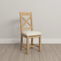 Windsor Cross Back Dining Chair (X2 Per Box) - Natural Oak/Oat Fabric