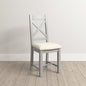 Windsor Cross Back Dining Chair (X2 Per Box) - Pebble Grey/Oat Fabric