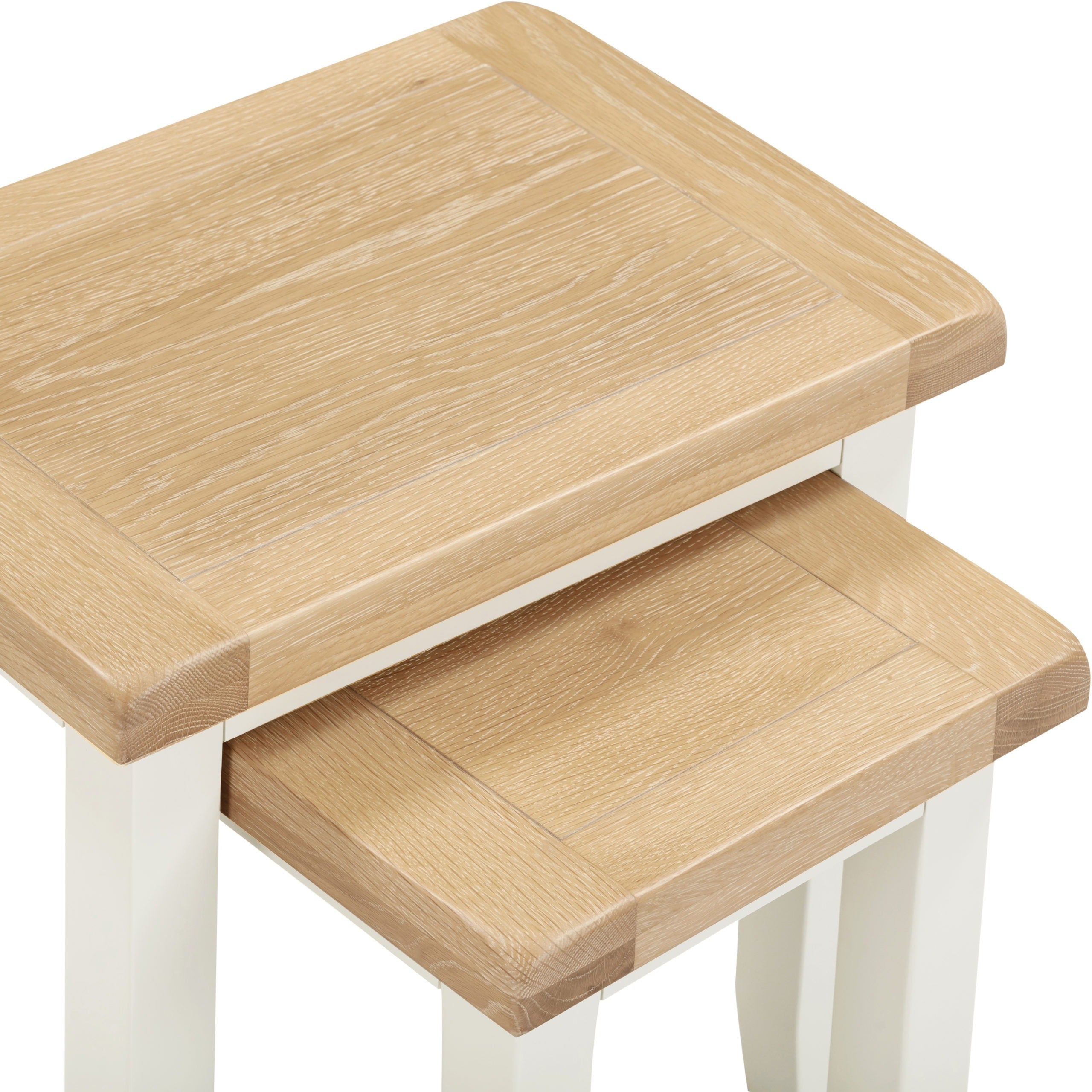 Windsor Nest Of 2 Tables - Ivory/Oak