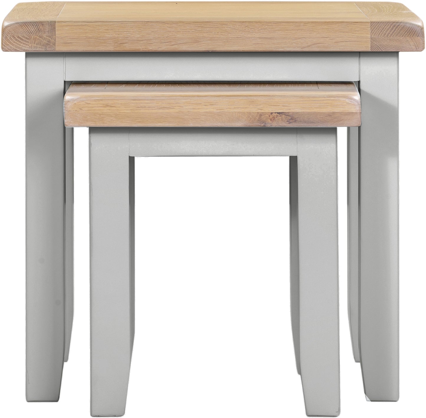 Windsor Nest Of 2 Tables - Pebble Grey/Oak