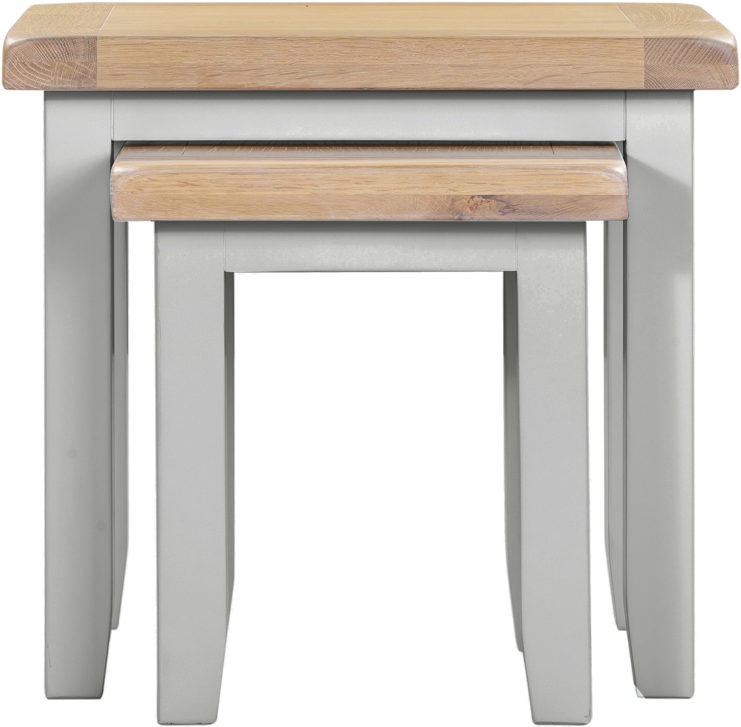 Windsor Nest Of 2 Tables - Pebble Grey/Oak