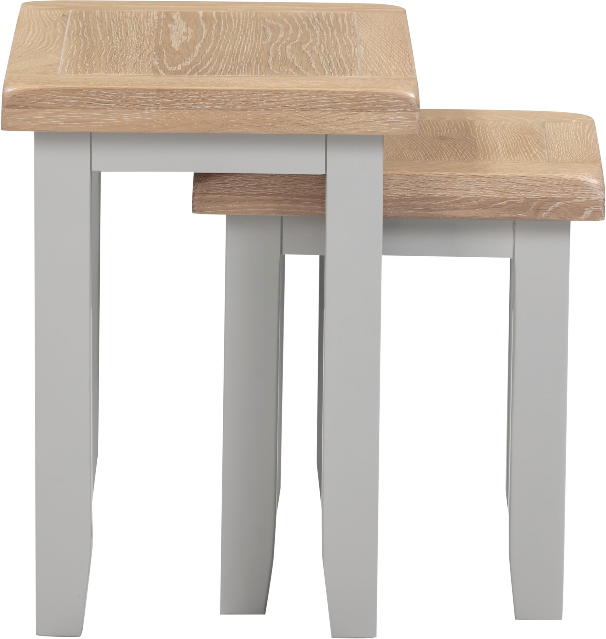 Windsor Nest Of 2 Tables - Pebble Grey/Oak