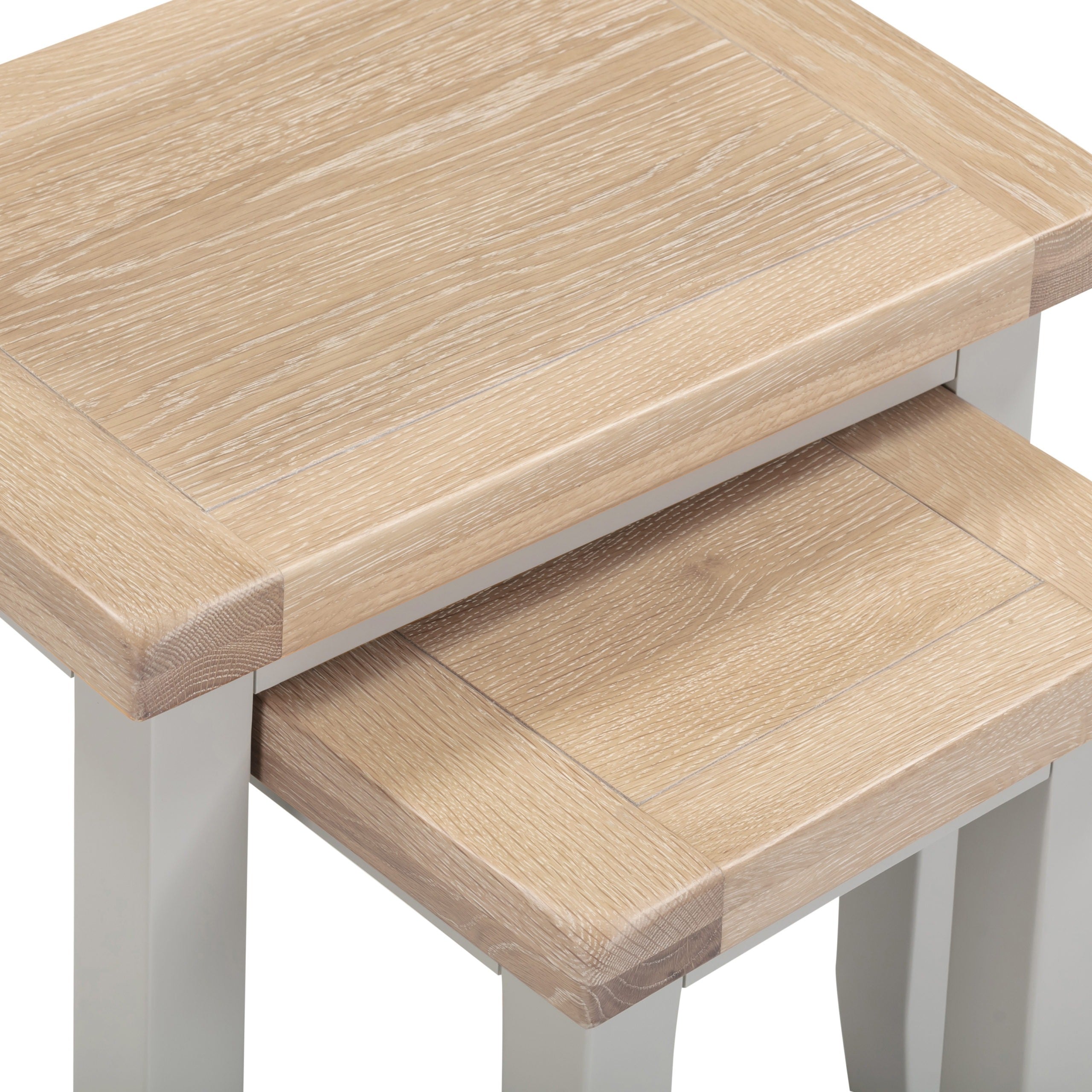 Windsor Nest Of 2 Tables - Pebble Grey/Oak