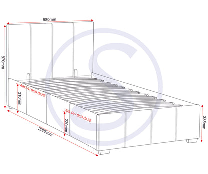 Waverley 3' Storage Bed - Black Pu