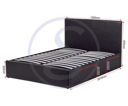 Waverley 4' Storage Bed - Black Pu