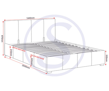 Waverley 4'6" Storage Bed - Black Pu