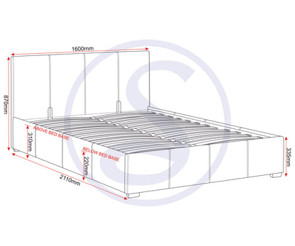 Waverley 5' Storage Bed - Black Pu
