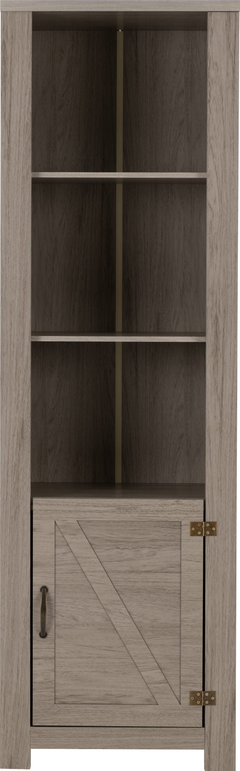 Zurich 1 Door Bookcase - Grey Wood Grain