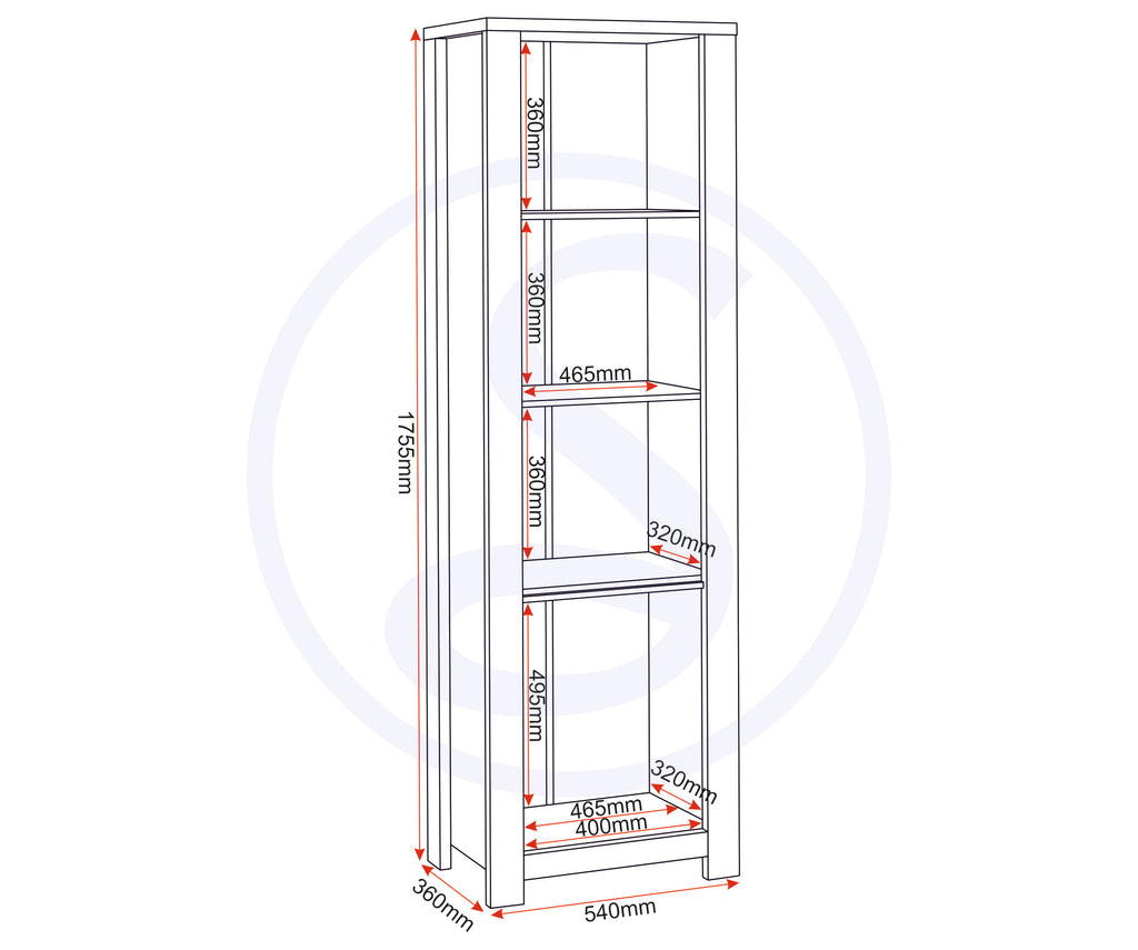 Zurich 1 Door Bookcase - Grey Wood Grain