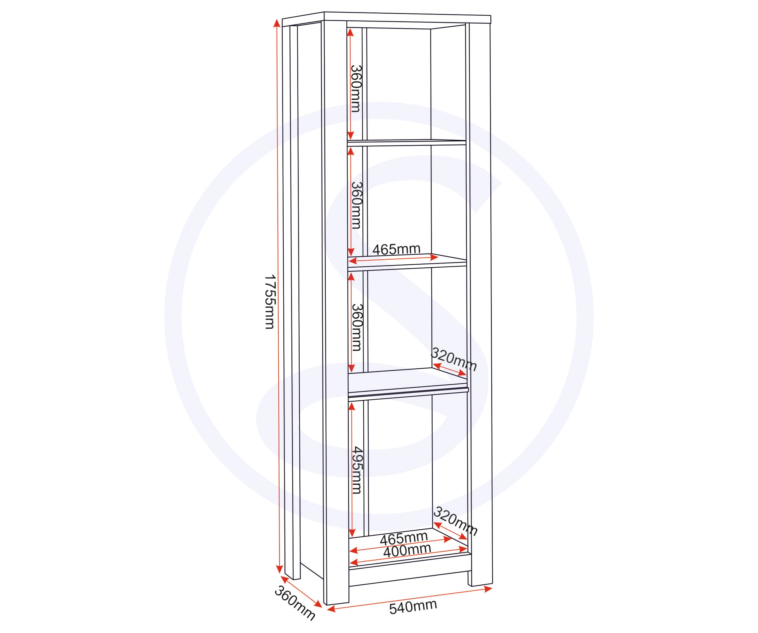 Zurich 1 Door Bookcase - Grey Wood Grain
